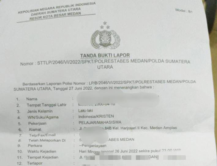 Kasus Aniaya Mahasiswa Mandek 4 Bulan di Poltestabes Medan.