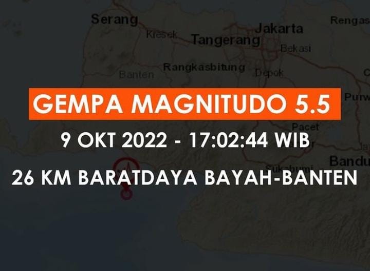 Gempa Terasa Di Jakarta, Pusat Gempa di Banten.