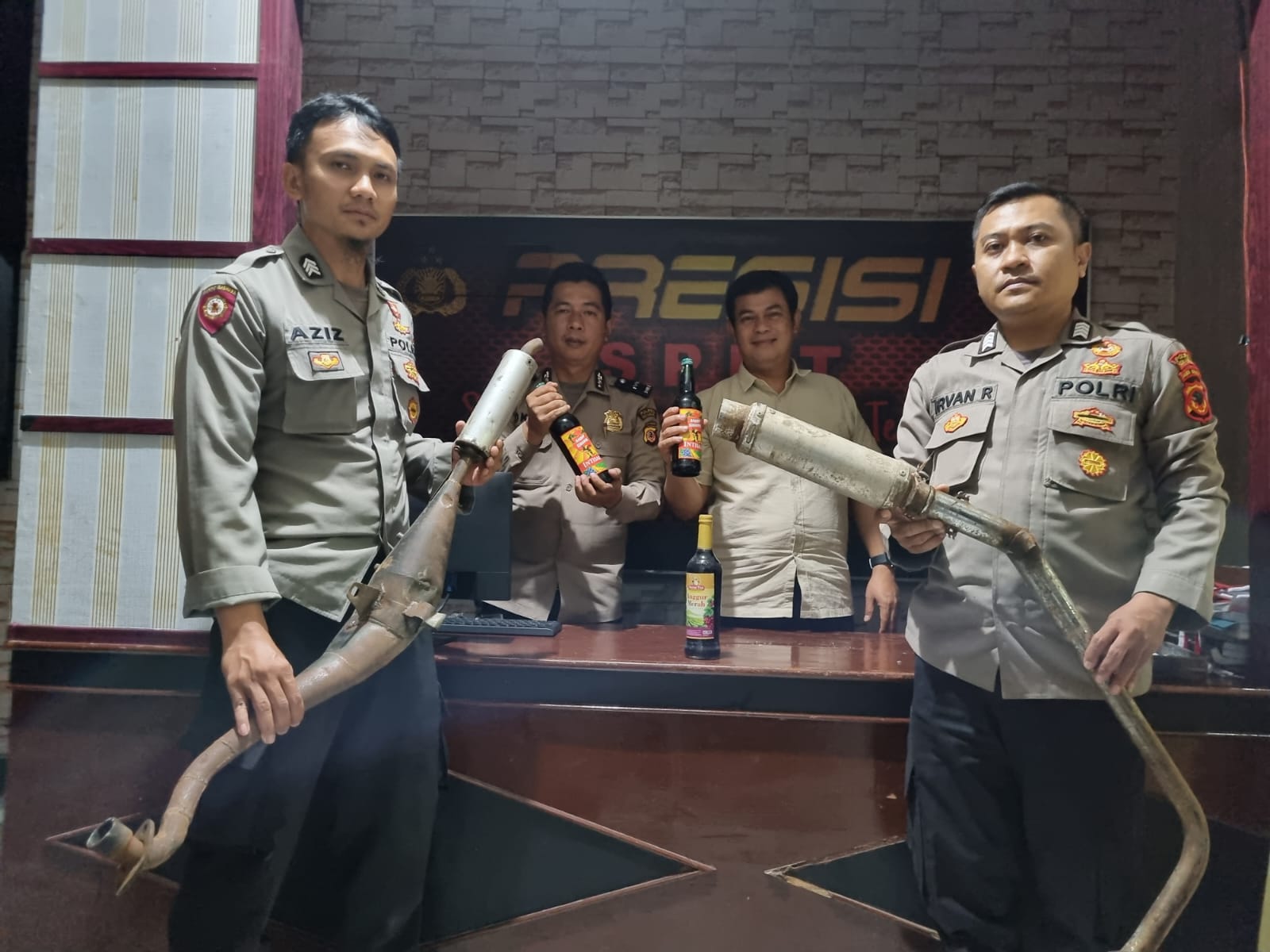 Ops Pekat Lodaya, Polsek Jampang Tengah Sita Miras dan Knalpot Bising