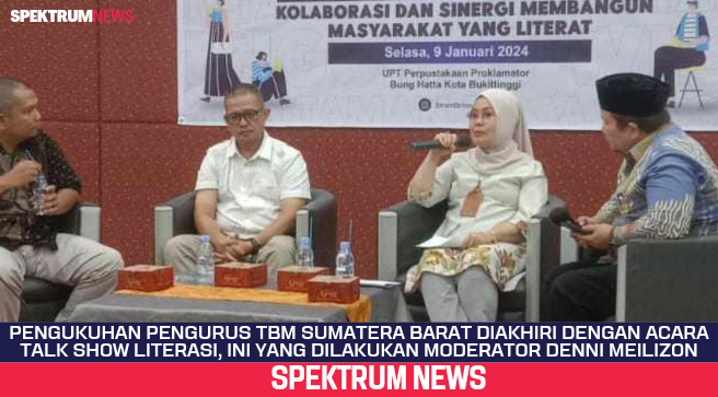 Pengukuhan Pengurus TBM Sumatera Barat Diakhiri Dengan Acara Talk Show Literasi, Ini Yang Dilakukan Moderator Denni Meilizon
