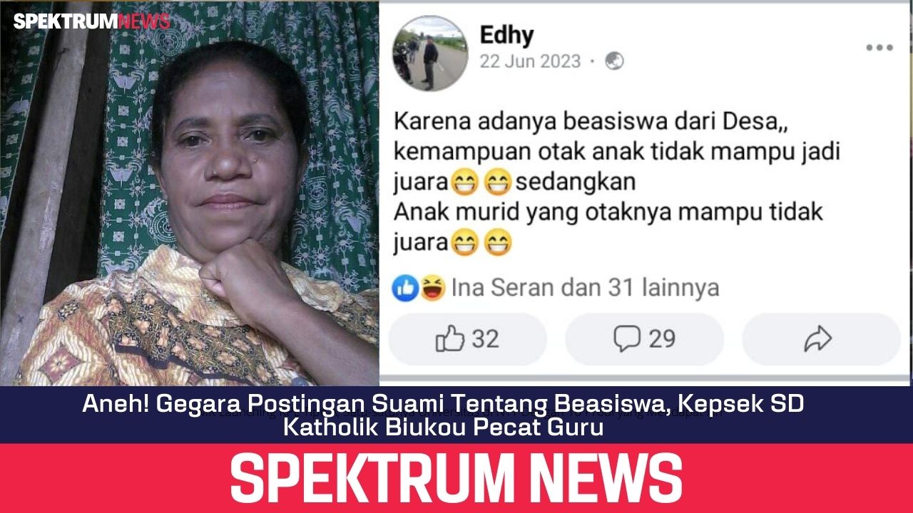 Aneh! Gegara Postingan Suami Tentang Beasiswa, Kepsek SD Katholik Biukoun Pecat Guru