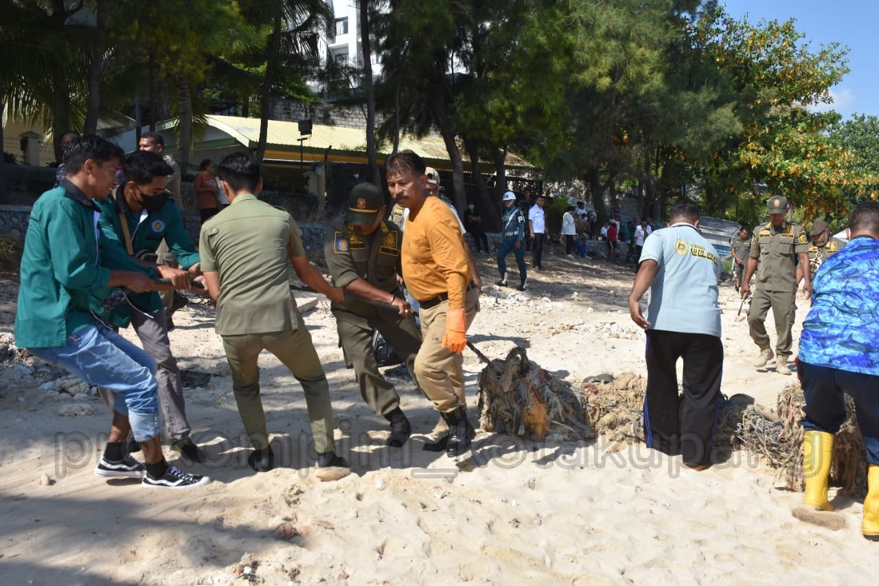Gerakan Laut Bersih TNI AL, Penjabat Wali Kota Bersihkan Sampah di Pantai Pasir Panjang